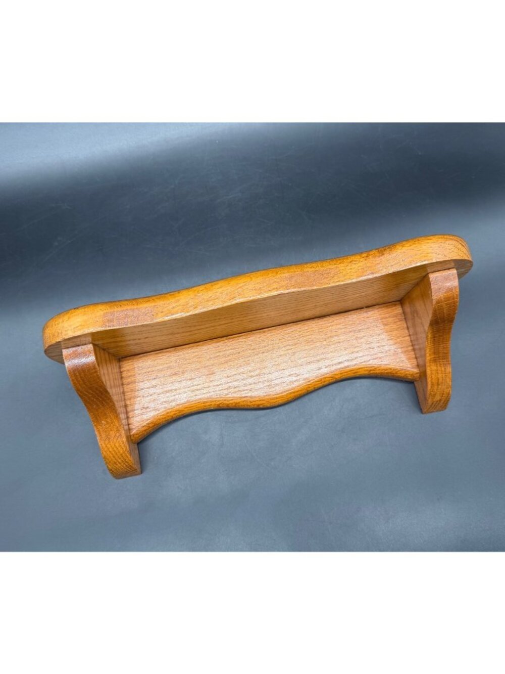 Wooden Shelf Curved Solid Oak Decorative Display Vintage Brown Wall Hanging